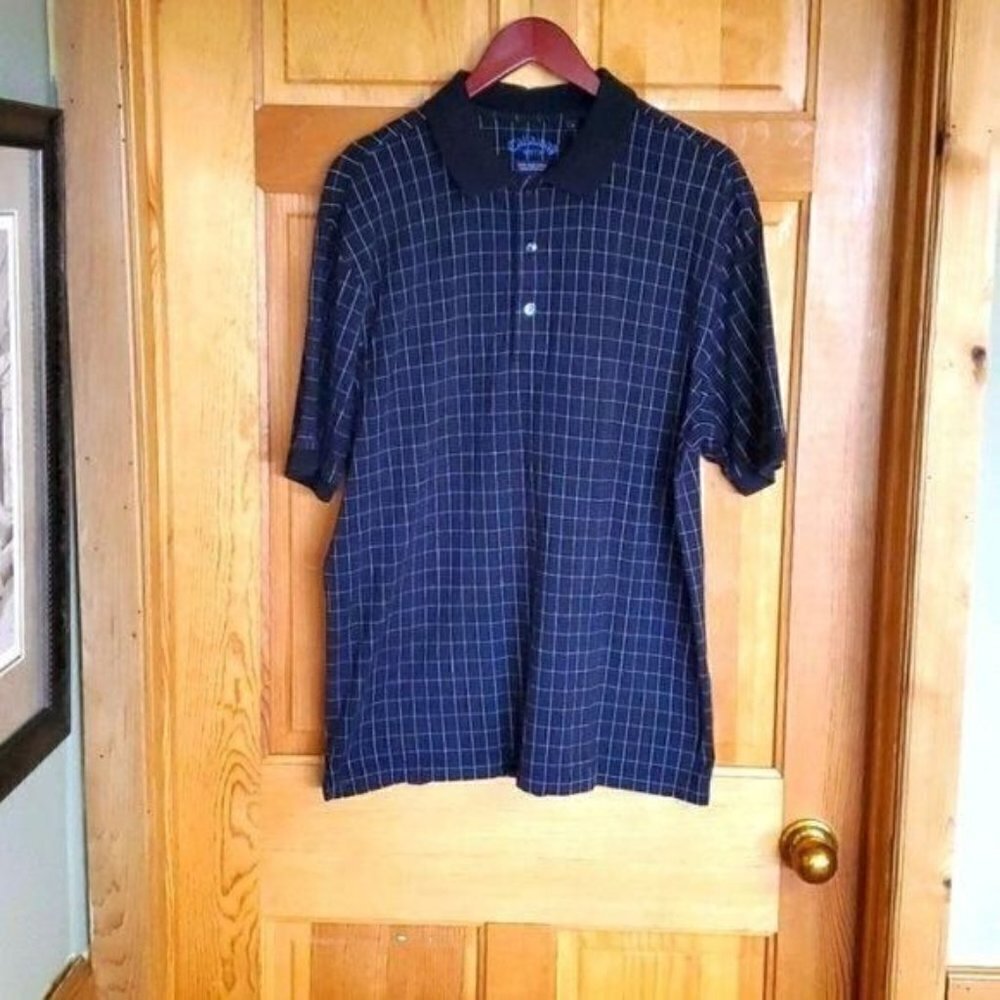 Callaway Golf Black Striped Polo Sz. L Shirt